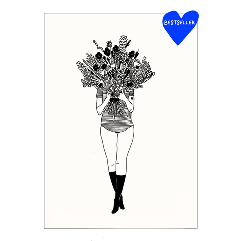 Postcard flower girl